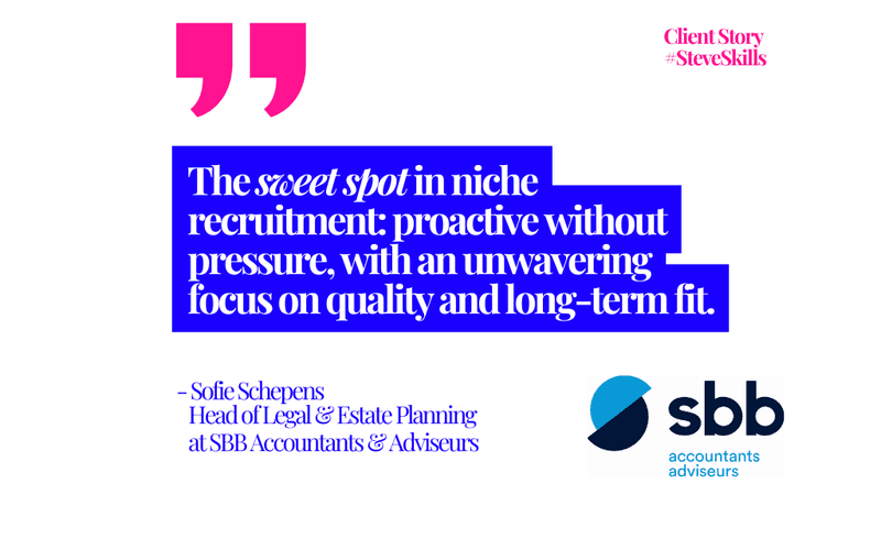 Client story SBB accountants Sophie Schepens niche recruitement quality