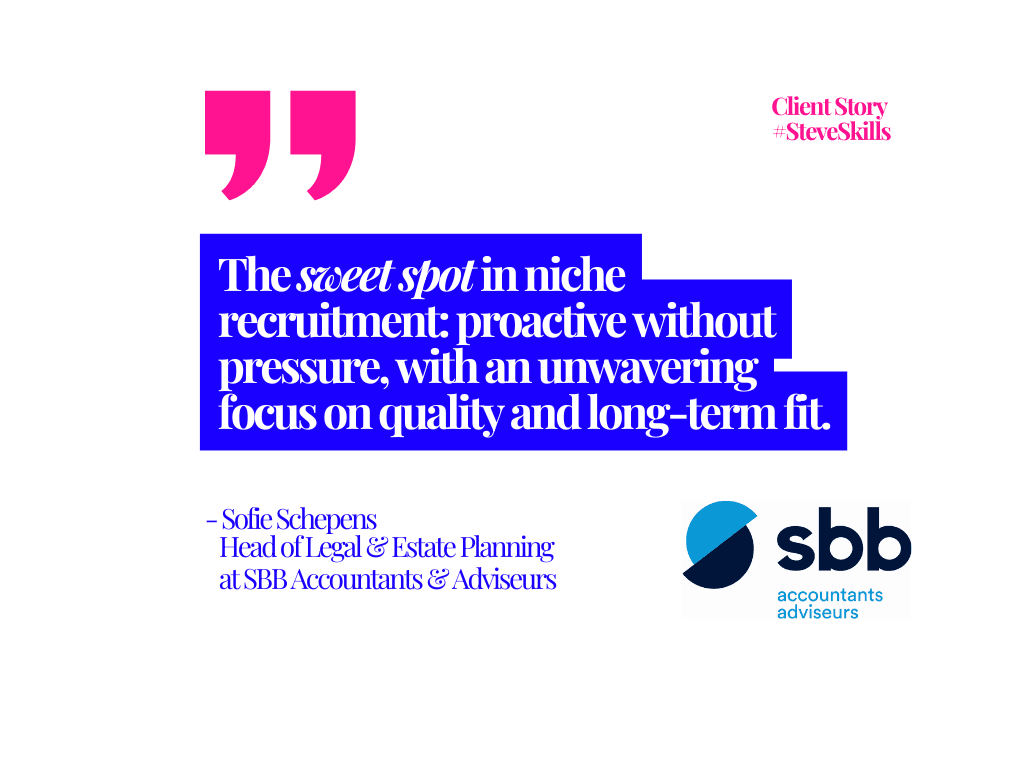 Client story SBB accountants Sophie Schepens niche recruitement quality