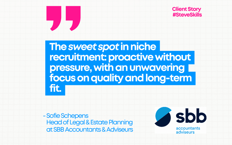 Client story SBB accountants Sophie Schepens niche recruitement quality