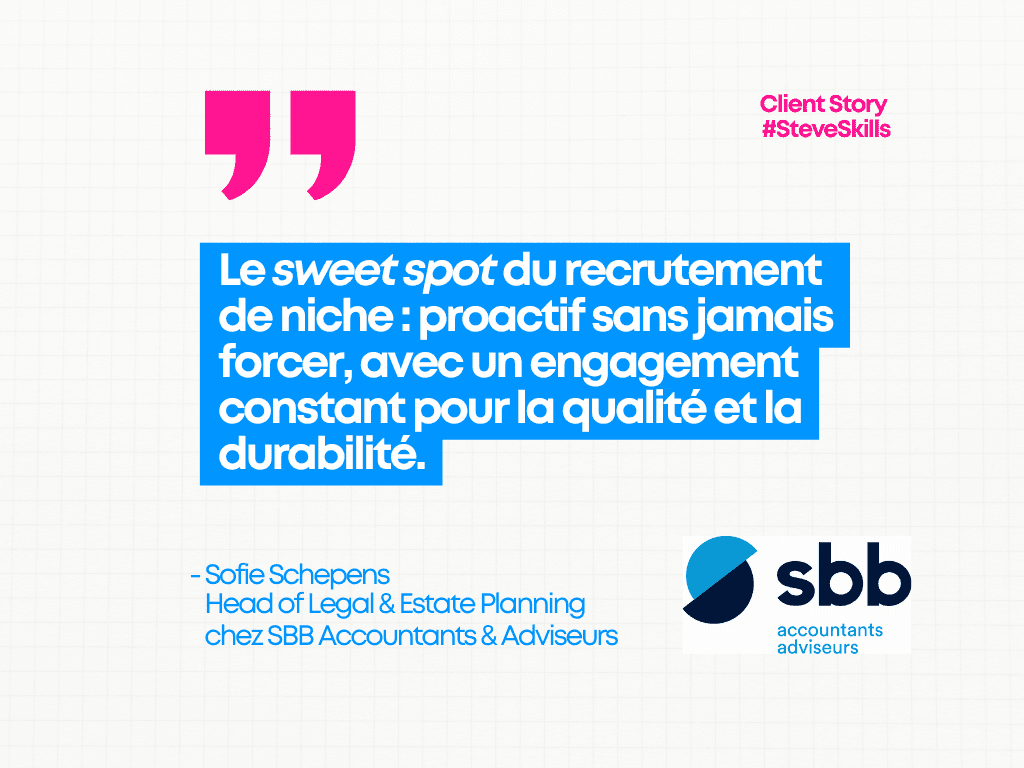 Client story SBB accountants Sophie Schepens niche recruitement quality