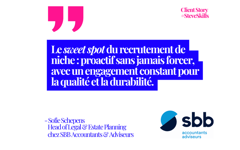Client story SBB accountants Sophie Schepens niche recruitement quality