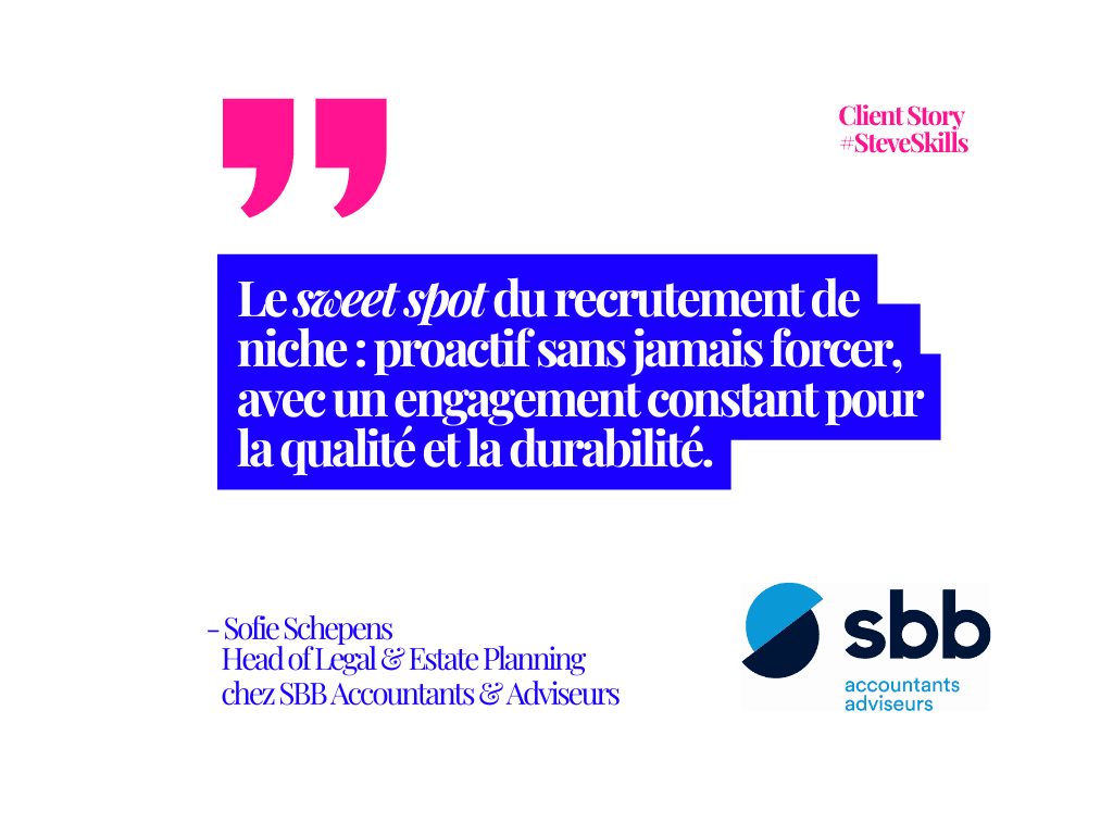 Client story SBB accountants Sophie Schepens niche recruitement quality